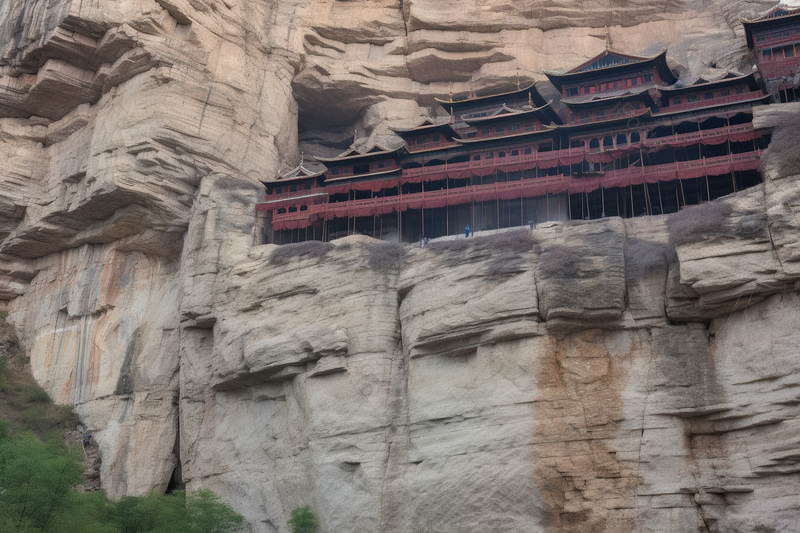悬崖峭壁上的寺庙古建筑背景图,高清,摄影图,摄影图片,图片大全,摄影图免费下载